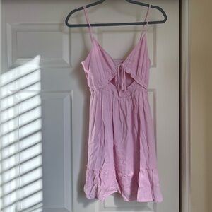 Light pink, front tie dress